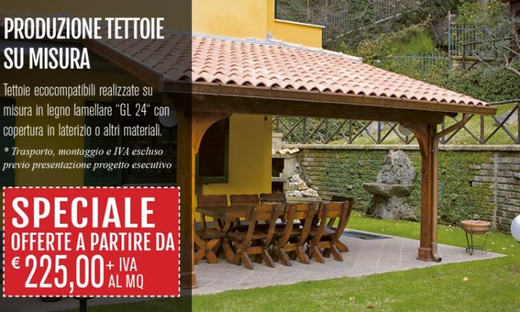 Promo tettoie su misura in legno