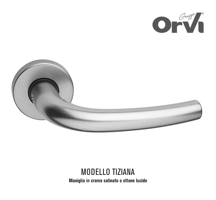 Offerta maniglia cromo satinata modello Tiziana | Euro 12,00 | ORVI