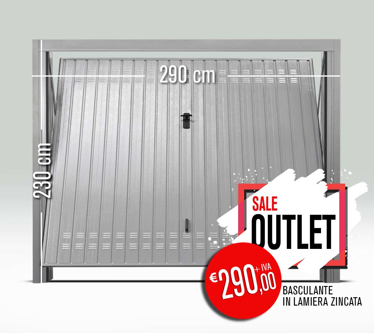 Porta Basculante In Lamiera Zincata Per Box Auto In Offerta Outlet