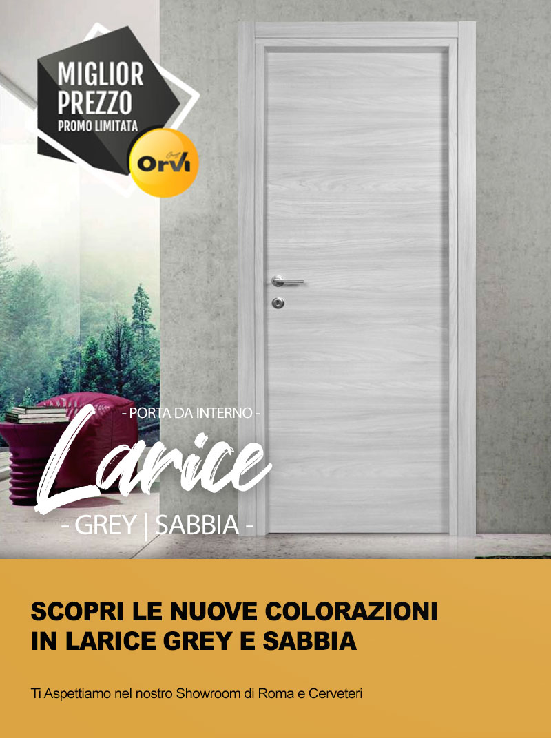 Porte da interno in larice sabbia e grey