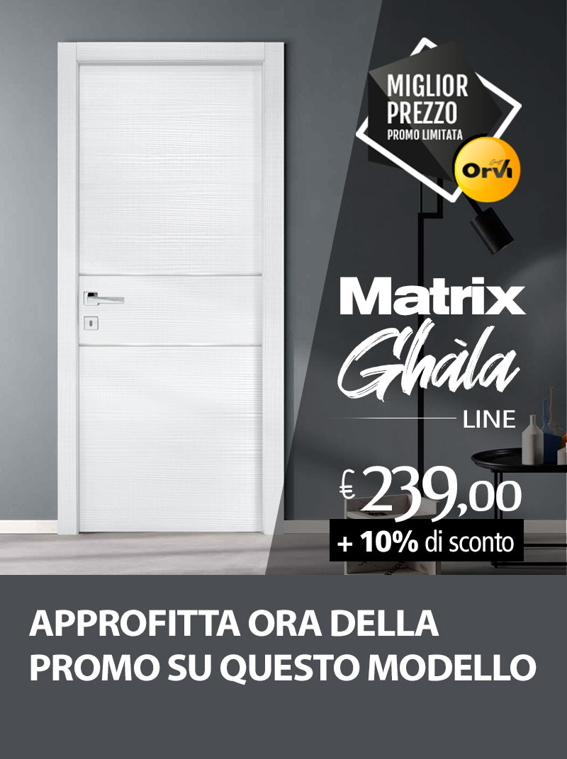 Porta modello Ghala Line con inserti in alluminio